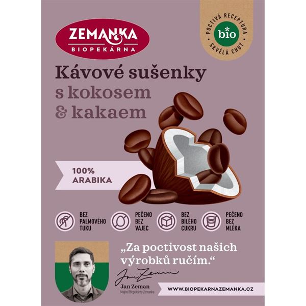 Kávové bio sušenky s kokosem 1,3 kg