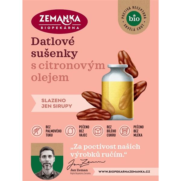 Datlové bio sušenky s citrónovým olejem 1,5 kg