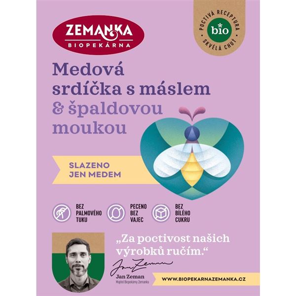 Medová bio srdíčka s máslem 7kg