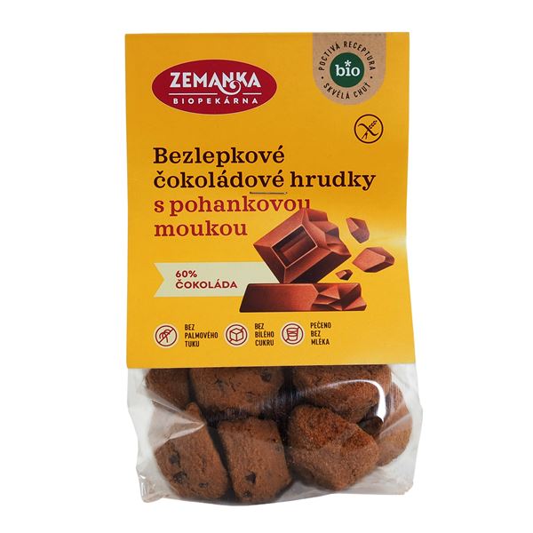 Bezlepkové Pohankové bio hrudky s čokoládou