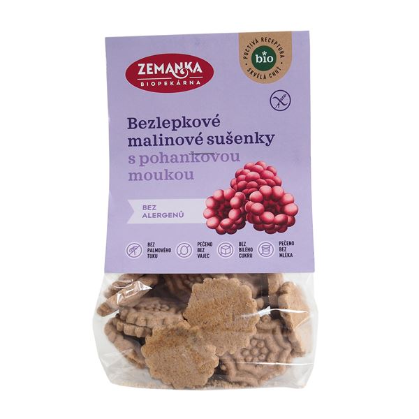 Bezlepkové Pohankovo-malinové bio sušenky