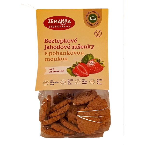 Bezlepkové pohankovo-jahodové bio sušenky